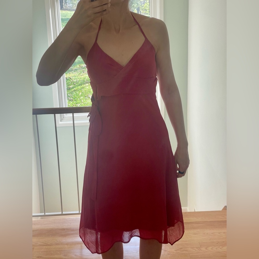 Perfect fuchsia cocktail halter neck Dress in Deep blush
